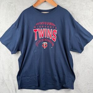 Minnesota Twins MLB‎ Baseball T-Shirt Mens 3XL Navy Blue S/S Fandom Casual